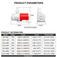 DCS4000/6000/9000/12000 24v DC Pompes à eau Submersible Brushless pour Fish Tank Pond Statuary Pompes OEM