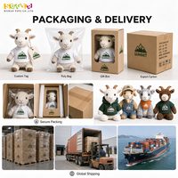 Peluche de chèvre en gros, directement de l'usine, jouet en peluche doux pour animaux de la ferme, idéal pour les boutiques de cadeaux, les magasins de souvenirs et la vente au détail