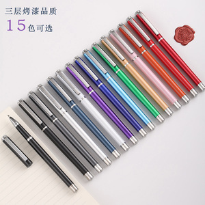 Stylo en métal personnalisable avec logo, cadeau d'affaires, gravure, papeterie de bureau, stylo à bille noir à pointe conique avec capuchon - Product Image 2
