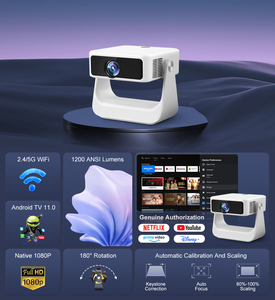 Proyector de TV Android D2, Autorizado Oficialmente por Google, <span class=keywords><strong>Full</strong></span> <span class=keywords><strong>HD</strong></span> 1080P, Enfoque Automático, Corrección Automática, Proyector para el Hogar con Luz Ambiental RGB - Product Image 2