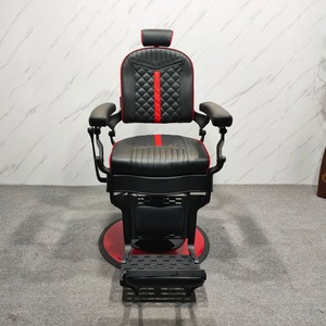 Sillón <span class=keywords><strong>de</strong></span> Barbero Moderno para Salón <span class=keywords><strong>de</strong></span> Belleza y Barbería en Cuero Negro <span class=keywords><strong>Silla</strong></span> <span class=keywords><strong>de</strong></span> Estilismo <span class=keywords><strong>Reclinable</strong></span> Hidráulica - Product Image 5
