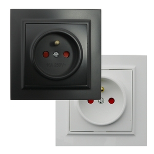 Prise Schuko noire - connecteur d'alimentation, 16A, 250V, idéale pour les appareils électroménagers et les appareils électriques. - Product Image 1