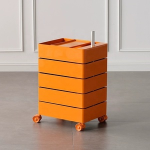 Multi-storage Big ABS Plastic Non-Folding Five-Layer Kitchen Cart Organizer <b>Trolley</b> Storage Rack - Product Image 4