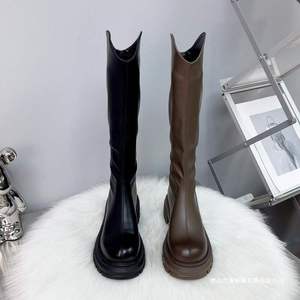 Winter Brown <b>Toe</b> Zip-Up Knee-High Boots Women's Water-Resistant Upper Genuine Leather Midsole Durable Arch <b>Support</b> Rubber - Product Image 3