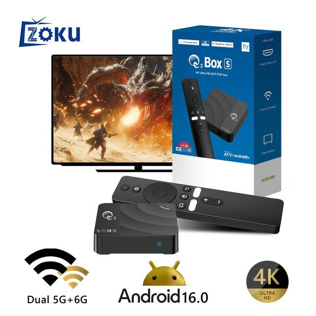Customized Android 16 Smart TV Box Q3 Support OEM/ODM Logo Packaging Dual Band WiFi 8GB ROM Quad Core 8K High Speed Living