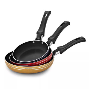 Mini Nonstick Frying <b>Pan</b> Set <b>Round</b> Portable Hand Wash Only 3 Piece Set For Breakfast <b>Egg</b> Cooking - Product Image 1