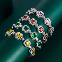 YL gelang zamrud Retro dengan Ruby Inlay, gelang berlian penuh zirkonium dapat diatur