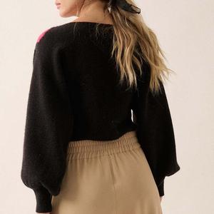 Maglione Primaverile/Autunnale <span class=keywords><strong>con</strong></span> <span class=keywords><strong>Scollo</strong></span> <span class=keywords><strong>a</strong></span> <span class=keywords><strong>Barca</strong></span>, Motivi Floreali, Maniche <span class=keywords><strong>a</strong></span> Lanterna in Mohair, Lavorato <span class=keywords><strong>a</strong></span> <span class=keywords><strong>Maglia</strong></span> per Donna - Product Image 5