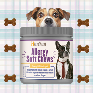 Özel etiket köpek alerji ve kaşıntı yumuşak çiğneme takviyesi köpek dökülme cilt alerji kaşıntı kabartma sıcak noktalar tedavi - Product Image 1