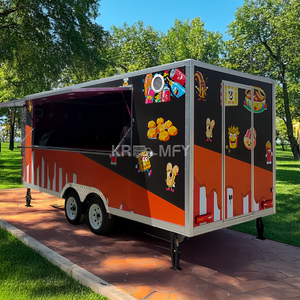 Remorque de camion de restauration mobile carrée entièrement équipée en fibre de verre, avec four à pizza, station de vente de bonbons, chips et snacks pour le service de restauration de rue en extérieur - Product Image 5