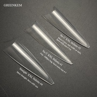 Pointes d'ongles à aiguille XXL extrêmement pointues Logo personnalisé 500PCS Clear XL Super Long No C Curve Professional XXXL Stiletto Nail Tips