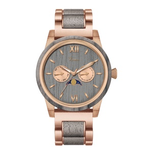 새로운 기술 2023 패션 럭셔리 크로노그래프 날짜 주 석영 나무 스테인레스 스틸 시계 남자 사용자 정의 로고 나무 시계 - Product Image 6
