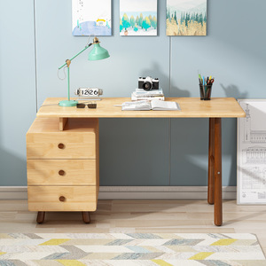 <b>Solid</b> <b>Wood</b> <b>Desk</b> And Chair Set 110X50X75Cm Detachable Scandinavian Style For Children's Room Eco Friendly Kids Furniture - Product Image 2
