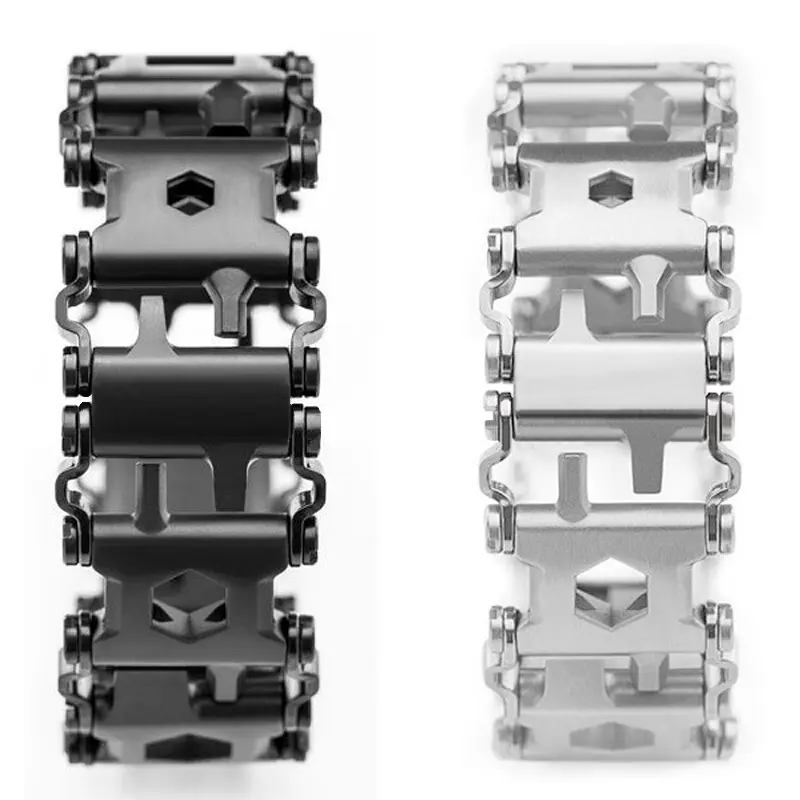 High Quality Stainless Steel Bracelet Outdoor Rescue Survival Bracelet Multi Tool Spliced Stainless Steel Bracelet