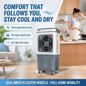 Enfriador de Aire Duradero al por Mayor con Botón Mecánico, 3 Velocidades, 4 Opciones de Viento, Tanque de Agua Desmontable de 25L - Product Image 5