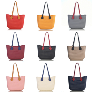 Femmes grande capacité italie <span class=keywords><strong>Obag</strong></span> Designer Shopping sac fourre-tout coloré tissé motif PU poignée Portable EVA Fairybag pour la plage - Product Image 6