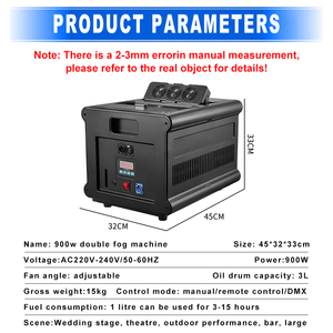 Chuyên nghiệp kép <span class=keywords><strong>hazer</strong></span> sương mù máy 600W/900W đôi đầu sương mù sân khấu thiết bị sân khấu đèn với khả năng sương mù - Product Image 4