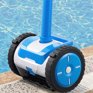 Nettoyeur de <span class=keywords><strong>piscine</strong></span> automatique puissant R5 à 2 roues <span class=keywords><strong>avec</strong></span> aspiration, LED et tuyau de 40 pieds. Exige une <span class=keywords><strong>pompe</strong></span> de 1,5 CV. Nettoie les parois du fond des piscines enterrées - Product Image 2