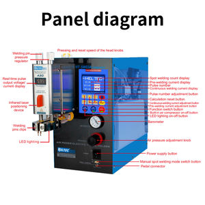 Machine de soudage par points pneumatique industrielle Heltec 6000W 1200A <span class=keywords><strong>avec</strong></span> compresseur d'air <span class=keywords><strong>intégré</strong></span>, <span class=keywords><strong>transformateur</strong></span>, soudeuse par points de batterie DIY 18650 - Product Image 4