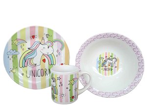 <span class=keywords><strong>Set</strong></span> da Pranzo per Bambini in <span class=keywords><strong>Porcellana</strong></span> a 3 Pezzi con Disegni Cartoon, Include Piatti per <span class=keywords><strong>Colazione</strong></span>/Cena e Tazza/Ciotola, Ecologico e Adatto al Microonde - Product Image 3