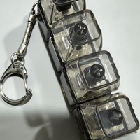 4pcs Mini Keyboard Fidget Toy Keychains Fun Stress Relief Buttons Portable Keyring Toys