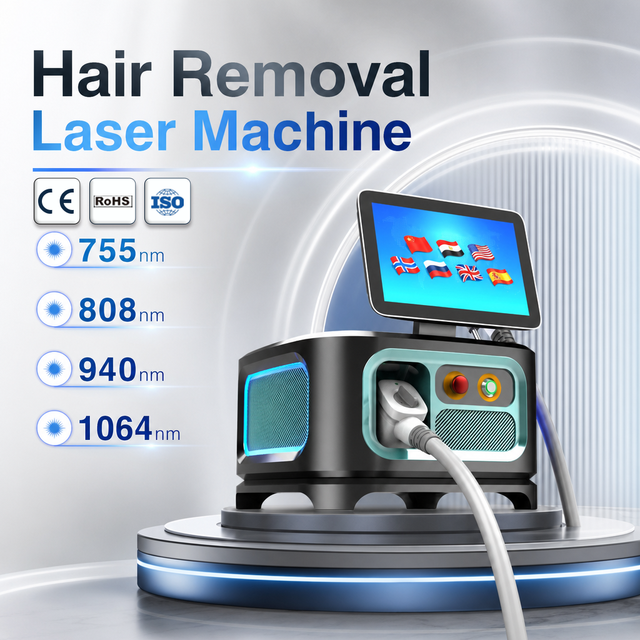 Factory 808nm Diode Laser Hair Removal Machine 1600W High Power with Zero-Gravity Handle & Smart Self-Check System