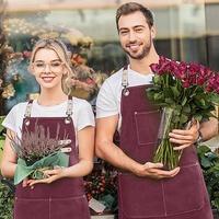 Tablier de cuisine en toile noire personnalisé avec logo, réglable, pour barista, boulanger, barbecue, jardin, et pour les professionnels du thé au lait - Vente en gros