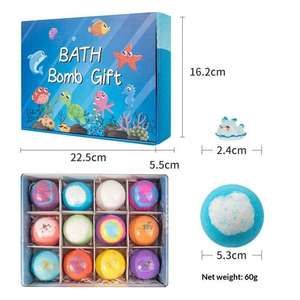Paquete de 12 Bombas de Baño con Aroma a Océano, Hechas a Mano con Ingredientes Naturales, Seguras para Niños, Aromaterapia Relajante, Ecológicas, Opción Saludable para el Baño - Product Image 4