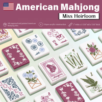 Jeu de Mahjong Américain Moderne de Luxe en Acrylique Gravé Double Face à Trois Couches, 160 Pièces, Emballage Personnalisé, Divertissement pour 4 Personnes