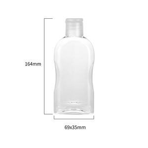 Flat <b>Plastic</b> <b>Bottle</b> 230ml Flip Top Cap Cosmetic <b>Bottles</b> Transparent PET <b>Empty</b> <b>Bottle</b> - Product Image 4