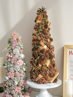 JIAXUN 2026 Nouveaux Ornements de Noël en Bois pour Bureau, Petits Sapins de Noël en Gros de l'Usine du Zhejiang en Chine pour Ambiance Café et Bar