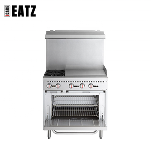 Nhà hàng thương mại thiết bị nấu ăn phong cách Mỹ 36-inch rộng 2-burner <span class=keywords><strong>gas</strong></span> phạm vi <span class=keywords><strong>1</strong></span> lò nướng 24-inch rộng nướng đối lưu - Product Image 2