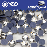 VDD, venta al por mayor, ACME, alta calidad, cristal de fijación en caliente, diamantes de imitación, parte posterior plana, piedras Strass, decoración de prendas, vestido de novia