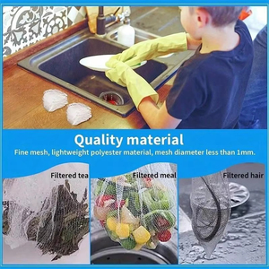Disposable <b>Kitchen</b> Sink Filter Sewer Drain Anti-blocking Garbage Bag Pool Leak Mesh Bag Mesh Strainer Sink Garbage Net - Product Image 5