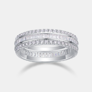 Bague en argent moissanite « Univers Parallèles » entièrement pavée, multivers, en argent sterling 925, moissanite VVS - Product Image 3