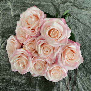 Ramo de Rosas de Seda Rojas y Blancas al por Mayor, 10 Cabezas, Flores Artificiales para Decoración de Bodas, Día de <span class=keywords><strong>San</strong></span> Valentín - Product Image 6