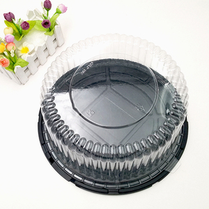 Custom 10" inch PET biodegradable food plastic container birthday wedding cake packaging box