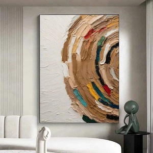 Grande toile d'art murale, décoration intérieure de luxe, peinture à l'huile épaisse, décoration abstraite 3D, peinture artisanale, décoration murale pour la maison - Product Image 1