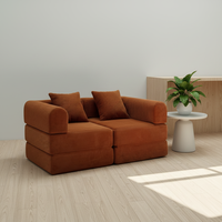 Canapé-lit pliable en velours côtelé beige 2026, convertible avec oreillers pour salon et appartement – Offre Spéciale