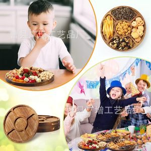 Wooden Partition Plate 5 Compartment <b>Snack</b> <b>Tray</b> For Party Serving <b>Trays</b> - Product Image 4