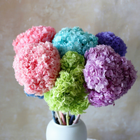 Buket Bunga Kering Hydrangea Kelopak Besar Awet Tahan Lama, Tangkai Tunggal, Asal Cina, Model TLBY007, Produksi Pabrik