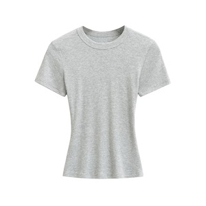 <span class=keywords><strong>T</strong></span>-<span class=keywords><strong>shirt</strong></span> à manches courtes pour <span class=keywords><strong>femme</strong></span>, style é<span class=keywords><strong>t</strong></span>é tendance, coupe ajustée, taille élastique, haut de base amincissant, design <span class=keywords><strong>t</strong></span>-<span class=keywords><strong>shirt</strong></span> - Product Image 1