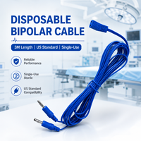 Câble de coagulation bipolaire stérile jetable 3M, norme américaine, avec fiche ergonomique angulaire et double connecteur banane pour la chirurgie