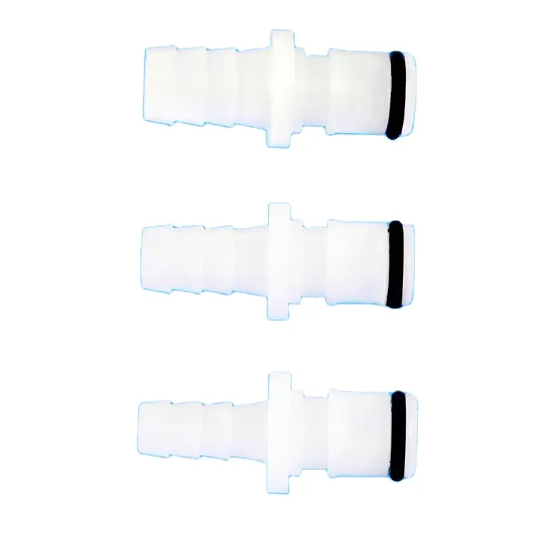 Plastic 3/8" Hose Barb In-Line Non-Valved Male Insert Straight Through 1/4" Flow Quick Connector Hose Barb Fitting Pipes