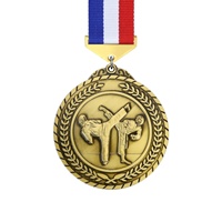 Medallas de Kickboxing de Aleación de Zinc Fundidas a Presión de Alta Calidad con Cintas para Eventos Deportivos