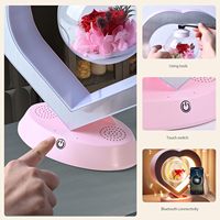 Altavoz Bluetooth con Rosa Preservada, Lámpara de Mesa con Levitación Magnética, Carga Inalámbrica de 5W, LED de Color Variable, Regalo