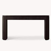 Vente directe d'usine, table console multi-tailles, bois de chêne noir massif naturel, tables consoles d'entrée en bois
