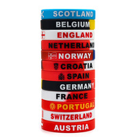 Bracelets en silicone patriotiques avec imprimés de drapeaux nationaux, bracelets en caoutchouc unisexes pour les événements sportifs et le quotidien