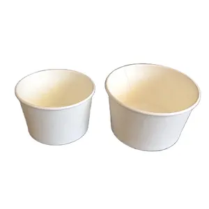 Customised Logo Paper Dessert Bowl Sundea Ice Cream Bowl Salad Packing Container