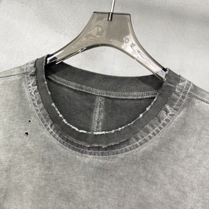 Logo personnalisé de haute qualité lavage à l'acide blanc plaine en détresse 100% coton surdimensionné Streetwear vêtements pour homme t-shirts fabricant - Product Image 5